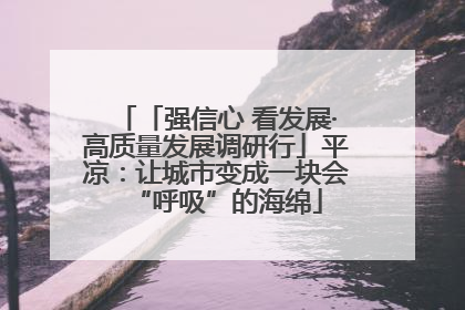 「强信心 看发展·高质量发展调研行」平凉：让城市变成一块会“呼吸”的海绵