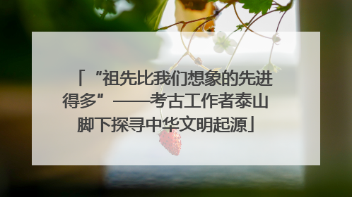 “祖先比我们想象的先进得多”——考古工作者泰山脚下探寻中华文明起源
