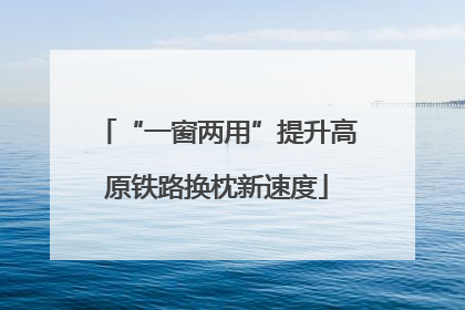 “一窗两用”提升高原铁路换枕新速度