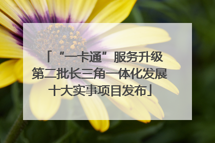 “一卡通”服务升级 第二批长三角一体化发展十大实事项目发布