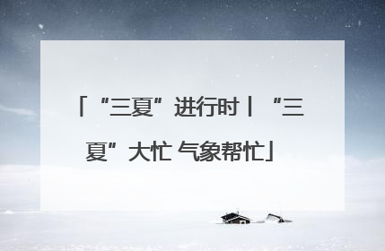 “三夏”进行时丨“三夏”大忙 气象帮忙