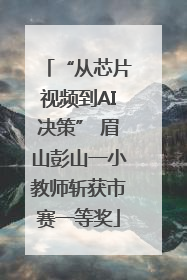 “从芯片视频到AI决策” 眉山彭山一小教师斩获市赛一等奖
