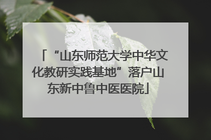 “山东师范大学中华文化教研实践基地”落户山东新中鲁中医医院