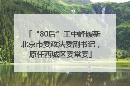 “80后”王中峰履新北京市委政法委副书记，原任西城区委常委