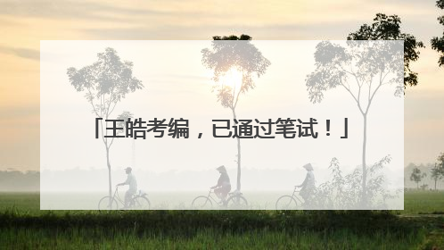 王皓考编，已通过笔试！