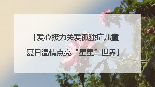 爱心接力关爱孤独症儿童 夏日温情点亮“星星”世界