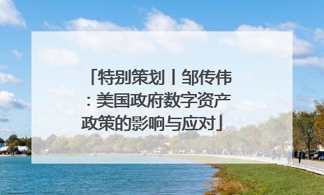 特别策划丨邹传伟：美国政府数字资产政策的影响与应对