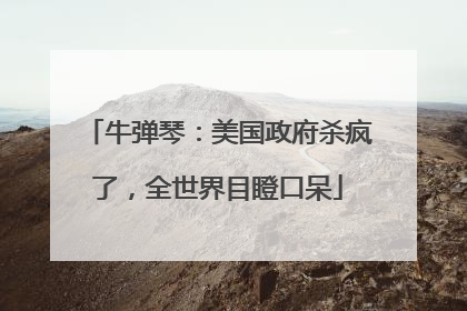 牛弹琴：美国政府杀疯了，全世界目瞪口呆
