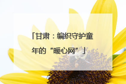 甘肃：编织守护童年的“暖心网”