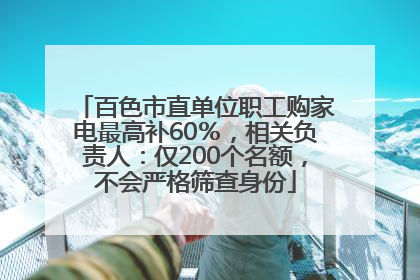 百色市直单位职工购家电最高补60％，相关负责人：仅200个名额，不会严格筛查身份