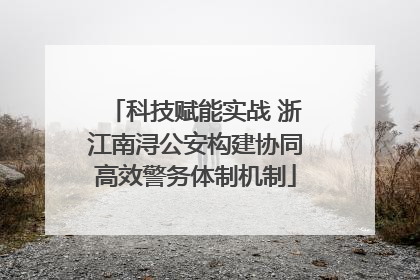 科技赋能实战 浙江南浔公安构建协同高效警务体制机制