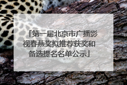 第一届北京市广播影视春燕奖拟推荐获奖和备选提名名单公示