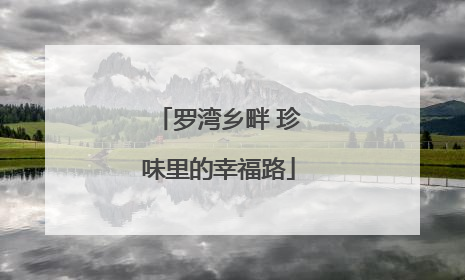 罗湾乡畔 珍味里的幸福路