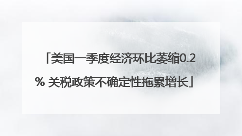 美国一季度经济环比萎缩0.2% 关税政策不确定性拖累增长