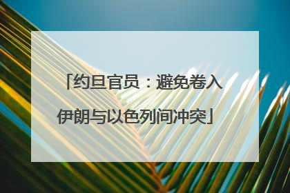 约旦官员：避免卷入伊朗与以色列间冲突