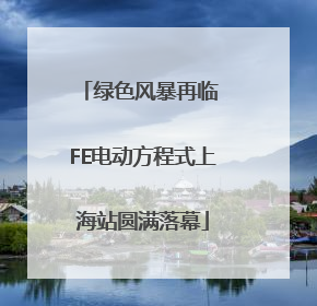 绿色风暴再临 FE电动方程式上海站圆满落幕