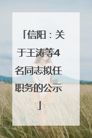 信阳：关于王涛等4名同志拟任职务的公示