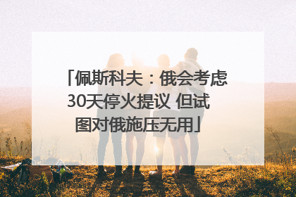 佩斯科夫：俄会考虑30天停火提议 但试图对俄施压无用