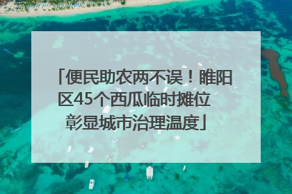 便民助农两不误！睢阳区45个西瓜临时摊位 彰显城市治理温度