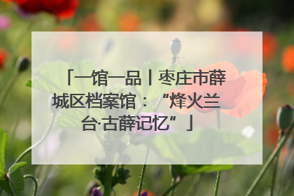 一馆一品丨枣庄市薛城区档案馆：“烽火兰台·古薛记忆”