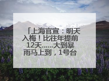 上海官宣：明天入梅！比往年提前12天……大到暴雨马上到，1号台风正在酝酿→