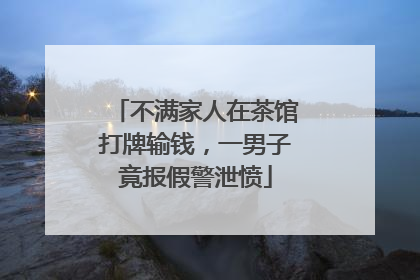 不满家人在茶馆打牌输钱，一男子竟报假警泄愤