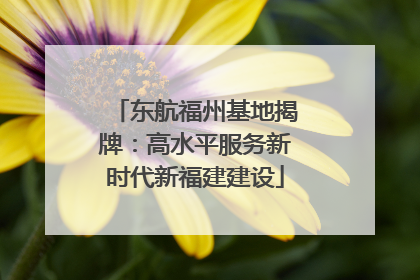 东航福州基地揭牌：高水平服务新时代新福建建设