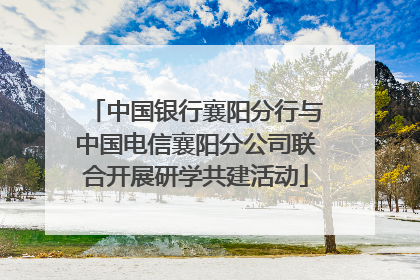 中国银行襄阳分行与中国电信襄阳分公司联合开展研学共建活动