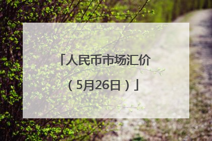 人民币市场汇价（5月26日）