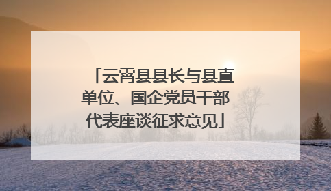 云霄县县长与县直单位、国企党员干部代表座谈征求意见