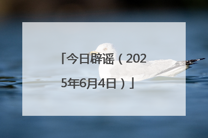 今日辟谣（2025年6月4日）