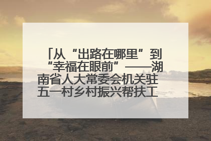 从“出路在哪里”到“幸福在眼前”——湖南省人大常委会机关驻五一村乡村振兴帮扶工作队书写振兴答卷