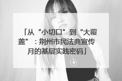 从“小切口”到“大覆盖”：荆州市民法典宣传月的基层实践密码