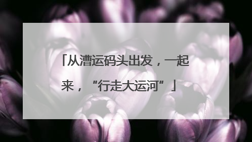 从漕运码头出发，一起来，“行走大运河”