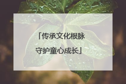 传承文化根脉 守护童心成长