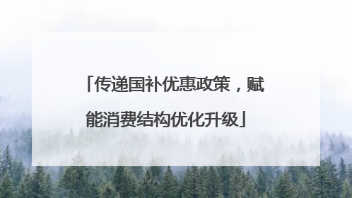 传递国补优惠政策，赋能消费结构优化升级