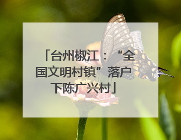 台州椒江：“全国文明村镇”落户下陈广兴村