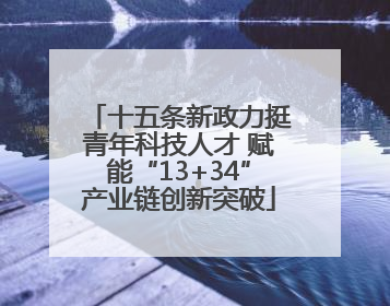 十五条新政力挺青年科技人才 赋能“13+34”产业链创新突破