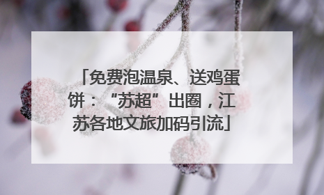 免费泡温泉、送鸡蛋饼：“苏超”出圈，江苏各地文旅加码引流