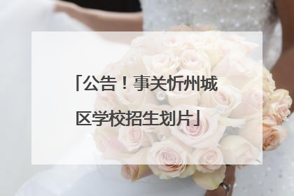 公告！事关忻州城区学校招生划片