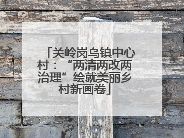 关岭岗乌镇中心村：“两清两改两治理”绘就美丽乡村新画卷