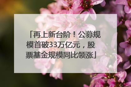 再上新台阶！公募规模首破33万亿元，股票基金规模同比领涨