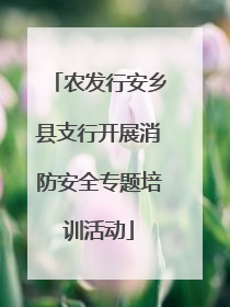 农发行安乡县支行开展消防安全专题培训活动