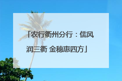 农行衢州分行：儒风润三衢 金穗惠四方