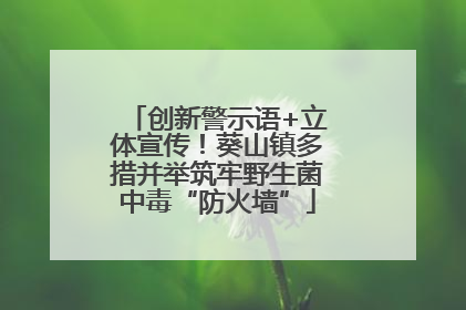 创新警示语+立体宣传！葵山镇多措并举筑牢野生菌中毒“防火墙”
