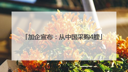 加企宣布：从中国采购4艘