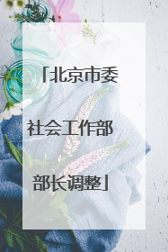 北京市委社会工作部部长调整