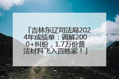 吉林东辽司法局2024年成绩单：调解2000+纠纷，1.7万份普法材料飞入百姓家！