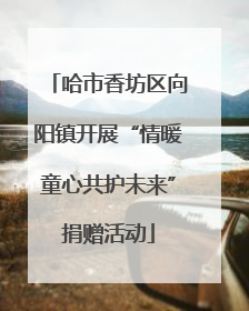 哈市香坊区向阳镇开展“情暖童心共护未来”捐赠活动