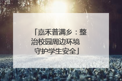 嘉禾普满乡：整治校园周边环境 守护学生安全